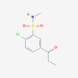 molecular formula C10H12ClNO3S B1416481 2-chloro-N-methyl-5-propanoylbenzene-1-sulfonamide CAS No. 1175862-48-2
