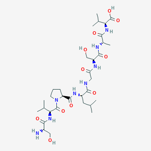 molecular formula C32H56N8O11 B14164965 L-Seryl-L-valyl-L-prolyl-L-leucylglycyl-L-seryl-L-alanyl-L-valine CAS No. 923585-03-9