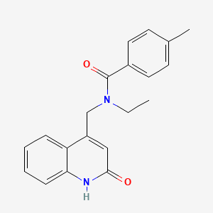 molecular formula C20H20N2O2 B14165001 N-ethyl-4-methyl-N-[(2-oxo-1H-quinolin-4-yl)methyl]benzamide CAS No. 847177-19-9