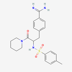 molecular formula C22H28N4O3S B14165030 Piperidine, 1-(3-(4-(aminoiminomethyl)phenyl)-2-((4-methylphenyl)sulfonylamino)-1-oxopropyl)- CAS No. 73438-62-7