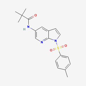 molecular formula C19H21N3O3S B14165044 Propanamide, 2,2-dimethyl-N-[1-[(4-methylphenyl)sulfonyl]-1H-pyrrolo[2,3-b]pyridin-5-yl]- 
