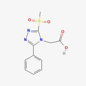 molecular formula C11H11N3O4S B1416506 2-(5-Methanesulfonyl-3-phenyl-[1,2,4]triazol-4-yl)-acetic acid CAS No. 892874-30-5
