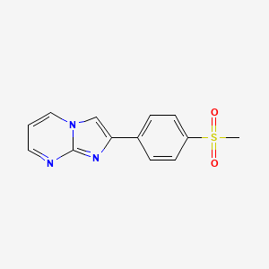 molecular formula C13H11N3O2S B14165101 Imidazo(1,2-a)pyrimidine, 2-(p-methylsulfonylphenyl)- CAS No. 3458-56-8