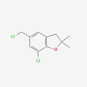 molecular formula C11H12Cl2O B1416512 7-氯-5-(氯甲基)-2,2-二甲基-2,3-二氢-1-苯并呋喃 CAS No. 58023-29-3