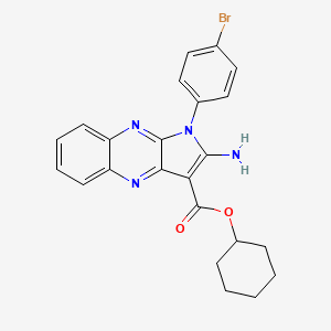 molecular formula C23H21BrN4O2 B14165147 cyclohexyl 2-amino-1-(4-bromophenyl)-1H-pyrrolo[2,3-b]quinoxaline-3-carboxylate CAS No. 577791-35-6