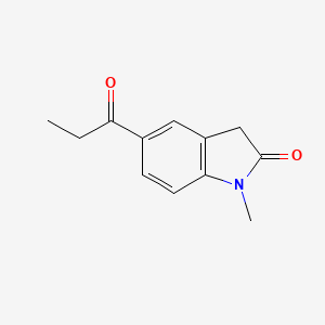 molecular formula C12H13NO2 B1416521 1-甲基-5-丙酰基-2,3-二氢-1H-吲哚-2-酮 CAS No. 1147762-58-0