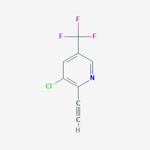 molecular formula C8H3ClF3N B1416522 3-Chloro-2-ethynyl-5-(trifluoromethyl)pyridine CAS No. 1135283-18-9
