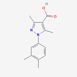 molecular formula C14H16N2O2 B1416525 1-(3,4-dimethylphenyl)-3,5-dimethyl-1H-pyrazole-4-carboxylic acid CAS No. 1204297-04-0
