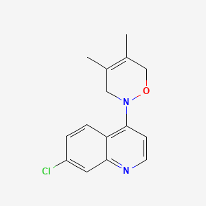 molecular formula C15H15ClN2O B14165334 Quinoline, 7-chloro-4-(3,6-dihydro-4,5-dimethyl-2H-1,2-oxazin-2-yl)- CAS No. 90929-81-0
