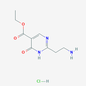 molecular formula C9H14ClN3O3 B14165447 Ethyl 2-(2-aminoethyl)-4-hydroxypyrimidine-5-carboxylate hydrochloride 
