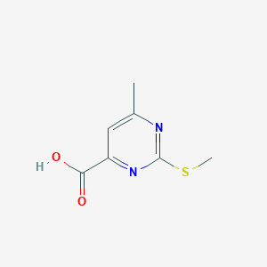 molecular formula C7H8N2O2S B1416545 6-甲基-2-(甲硫基)嘧啶-4-羧酸 CAS No. 16490-19-0