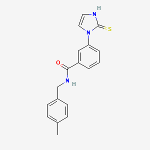 B1416547 N-[(4-methylphenyl)methyl]-3-(2-sulfanyl-1H-imidazol-1-yl)benzamide CAS No. 1146289-99-7