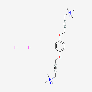molecular formula C20H30I2N2O2 B14165487 Ammonium, (p-phenylenebis(oxy-2-butynylene))bis(trimethyl-, diiodide CAS No. 17124-34-4