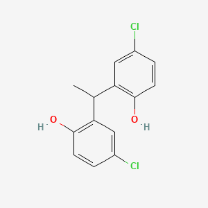 molecular formula C14H12Cl2O2 B14165508 Phenol, 2,2'-ethylidenebis(4-chloro- CAS No. 5429-63-0