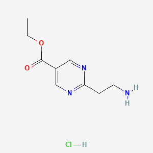 molecular formula C9H14ClN3O2 B14165589 Ethyl 2-(2-aminoethyl)pyrimidine-5-carboxylate hydrochloride 