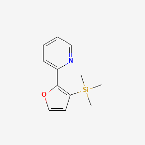 molecular formula C12H15NOSi B14165698 Pyridine, 2-[3-(trimethylsilyl)-2-furanyl]- CAS No. 89275-61-6
