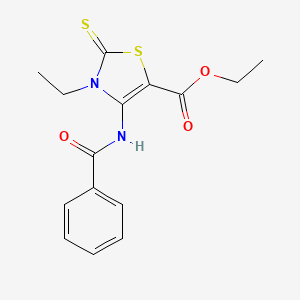 molecular formula C15H16N2O3S2 B14165765 Ethyl 4-benzamido-3-ethyl-2-sulfanylidene-1,3-thiazole-5-carboxylate CAS No. 371210-22-9