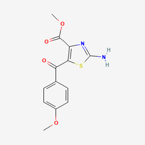molecular formula C13H12N2O4S B1416580 Methyl 2-amino-5-(4-methoxybenzoyl)-1,3-thiazole-4-carboxylate CAS No. 941868-48-0