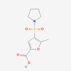 molecular formula C10H13NO5S B1416583 5-Methyl-4-(pyrrolidine-1-sulfonyl)furan-2-carboxylic acid CAS No. 1118787-13-5