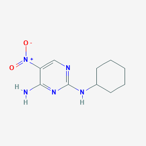 molecular formula C10H15N5O2 B14165837 N~2~-cyclohexyl-5-nitropyrimidine-2,4-diamine CAS No. 5096-86-6