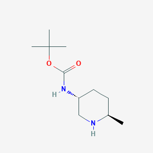 molecular formula C11H22N2O2 B1416587 tert-butyl ((3R,6R)-6-methylpiperidin-3-yl)carbamate CAS No. 1222491-53-3