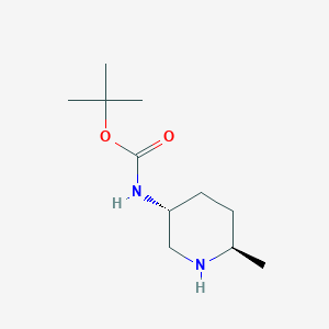 molecular formula C11H22N2O2 B1416587 反式叔丁基(6-甲基哌啶-3-基)氨基甲酸酯 CAS No. 1222491-53-3