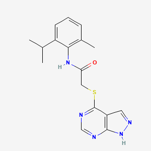 molecular formula C17H19N5OS B14165898 N-(2-methyl-6-propan-2-ylphenyl)-2-(1H-pyrazolo[3,4-d]pyrimidin-4-ylsulfanyl)acetamide CAS No. 571154-08-0