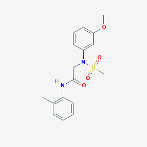 molecular formula C18H22N2O4S B14165907 N-(2,4-Dimethylphenyl)-2-[(3-methoxyphenyl)(methylsulfonyl)amino]acetamide CAS No. 491844-58-7