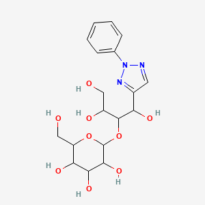 molecular formula C18H25N3O9 B14165908 2-(Hydroxymethyl)-6-[1,3,4-trihydroxy-1-(2-phenyltriazol-4-yl)butan-2-yl]oxyoxane-3,4,5-triol CAS No. 6988-61-0