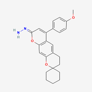 molecular formula C24H26N2O3 B1416591 6'-(4-Methoxyphenyl)-3',4'-dihydro-8'H-spiro[cyclohexane-1,2'-pyrano[3,2-g]chromen]-8'-one hydrazone CAS No. 939892-94-1