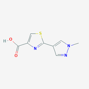 molecular formula C8H7N3O2S B1416597 2-(1-methyl-1H-pyrazol-4-yl)-1,3-thiazole-4-carboxylic acid CAS No. 1152605-07-6