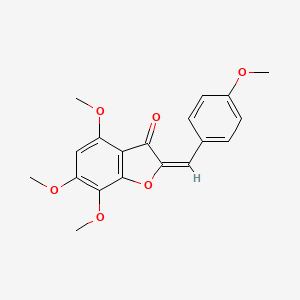 molecular formula C19H18O6 B14165977 (2E)-4,6,7-trimethoxy-2-[(4-methoxyphenyl)methylidene]-1-benzofuran-3-one CAS No. 5460-76-4