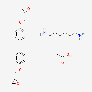 molecular formula C29H44N2O6 B14165984 Acetic acid;hexane-1,6-diamine;2-[[4-[2-[4-(oxiran-2-ylmethoxy)phenyl]propan-2-yl]phenoxy]methyl]oxirane CAS No. 73018-28-7