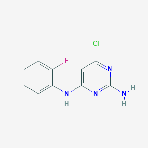 molecular formula C10H8ClFN4 B1416601 6-chloro-4-N-(2-fluorophenyl)pyrimidine-2,4-diamine CAS No. 946359-46-2