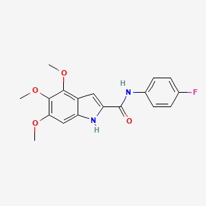molecular formula C18H17FN2O4 B14166019 N-(4-fluorophenyl)-4,5,6-trimethoxy-1H-indole-2-carboxamide CAS No. 900295-72-9