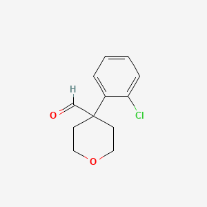 molecular formula C12H13ClO2 B1416602 4-(2-Chlorophenyl)tetrahydro-2H-pyran-4-carboxaldehyde CAS No. 902836-47-9