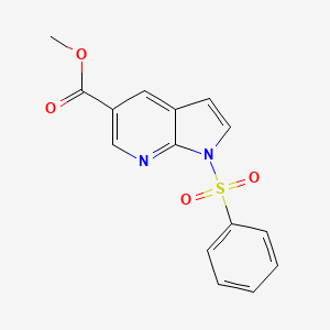 molecular formula C15H12N2O4S B1416603 methyl 1-(phenylsulfonyl)-1H-pyrrolo[2,3-b]pyridine-5-carboxylate CAS No. 1083181-12-7