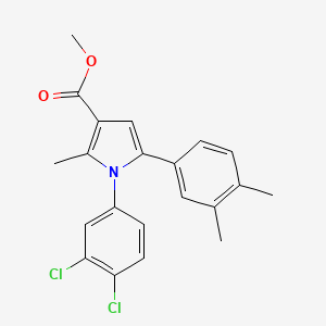 molecular formula C21H19Cl2NO2 B14166146 methyl 1-(3,4-dichlorophenyl)-5-(3,4-dimethylphenyl)-2-methyl-1H-pyrrole-3-carboxylate CAS No. 881041-43-6