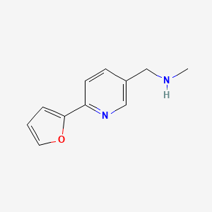 molecular formula C11H12N2O B1416617 1-[6-(furan-2-yl)pyridin-3-yl]-N-methylmethanamine CAS No. 886851-44-1