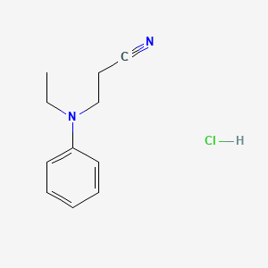 molecular formula C11H15ClN2 B14166229 Propanenitrile, 3-(ethylphenylamino)-, monohydrochloride CAS No. 63589-39-9