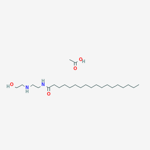 molecular formula C22H46N2O2.C2H4O2<br>C24H50N2O4 B14166252 Stearamidoethyl(2-hydroxyethyl)amine, acetate CAS No. 57478-07-6
