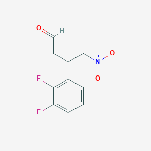 molecular formula C10H9F2NO3 B14166324 Benzenepropanal, 2,3-difluoro-beta-(nitromethyl)-, (betaS)- 