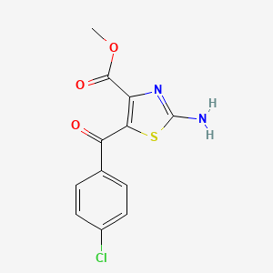 molecular formula C12H9ClN2O3S B1416633 Methyl 2-amino-5-(4-chlorobenzoyl)-1,3-thiazole-4-carboxylate CAS No. 941868-44-6