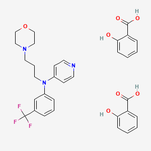 molecular formula C33H34F3N3O7 B14166331 N-4-Pyridinyl-N-(3-(trifluoromethyl)phenyl)-4-morpholinepropanamine bis(2-hydroxybenzoate) CAS No. 21928-16-5