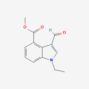 molecular formula C13H13NO3 B1416634 methyl 1-ethyl-3-formyl-1H-indole-4-carboxylate CAS No. 1019111-45-5