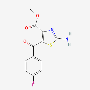 molecular formula C12H9FN2O3S B1416635 Methyl 2-amino-5-(4-fluorobenzoyl)-1,3-thiazole-4-carboxylate CAS No. 941868-46-8
