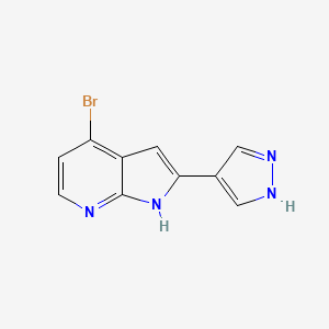 molecular formula C10H7BrN4 B14166372 1H-Pyrrolo[2,3-b]pyridine, 4-bromo-2-(1H-pyrazol-4-yl)- 