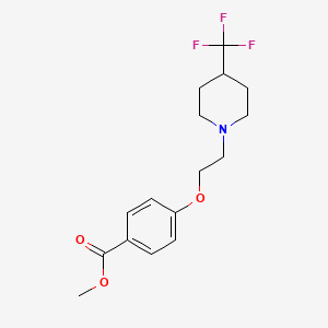 molecular formula C16H20F3NO3 B1416641 4-{2-[4-(三氟甲基)哌啶基]乙氧基}苯甲酸甲酯 CAS No. 1000339-87-6