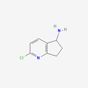 molecular formula C8H9ClN2 B14166445 2-Chloro-6,7-dihydro-5H-cyclopenta[B]pyridin-5-amine CAS No. 1196146-45-8