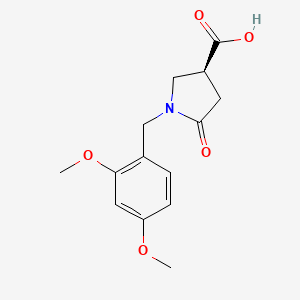 molecular formula C14H17NO5 B1416646 (3S)-1-[(2,4-dimethoxyphenyl)methyl]-5-oxopyrrolidine-3-carboxylic acid CAS No. 755025-16-2